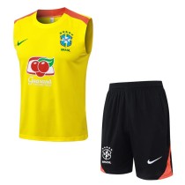 2025 Brazil Yellow Training Shorts Suit