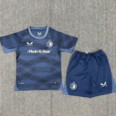 2025/26 Feyenoord Rotterdam Away Dark Blue Fans Kids Soccer jersey
