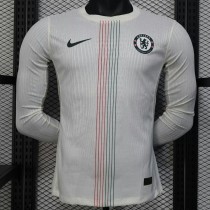[PLAYER] 2025/26 CHE Away White Player Long Sleeve Soccer jersey