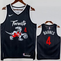 2025/26 RAPTORS BARNES #4 Black NBA Jerseys
