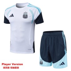 2026 Argentina White Player Training Shorts Suit