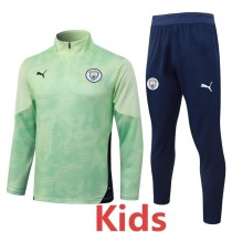 2025/26 Man City Aqua Kids Half Pull Tracksuit