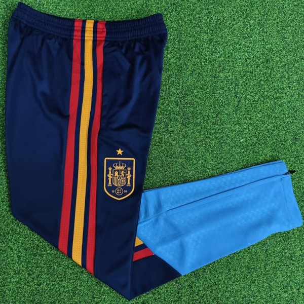 2026 Spain Dark Blue Half Pull Training Pants