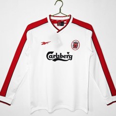 1998 LIV Away White Retro Long Sleeve Soccer jersey