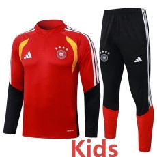 2026 Germany Red Kids Half Pull Tracksuit