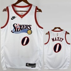 2025/26 76ERS MAXEY #0 White NBA Jerseys