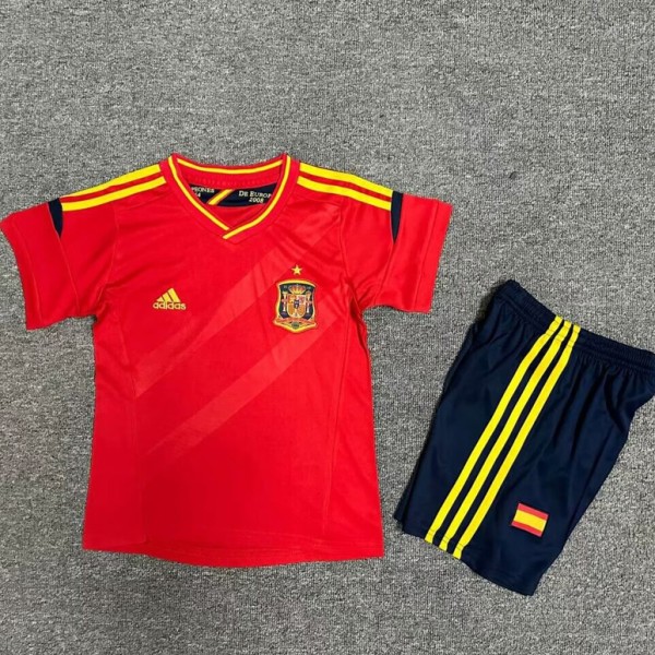 2012/13 Spain Home Red Retro Kids Soccer jersey