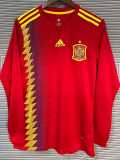 2018 Spain Home Red Retro Long Sleeve Soccer jersey
