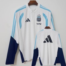 2026 Argentina White Half Pull Training Shirts