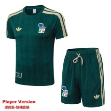2026 Italy Green Player Training Shorts Suit
