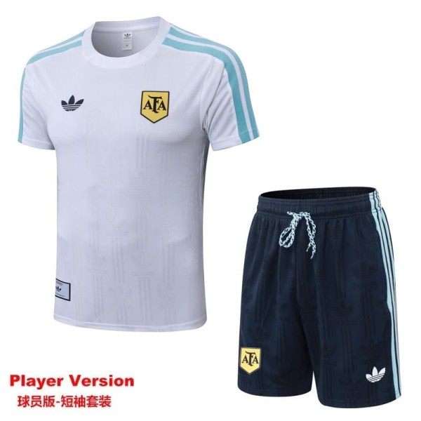 2026 Argentina White Player Training Shorts Suit