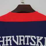 2026 Croatia Royal blue Half Pull Training Shirts
