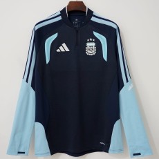 2026 Argentina Royal blue Half Pull Training Shirts