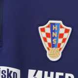 2026 Croatia Royal blue Half Pull Training Shirts