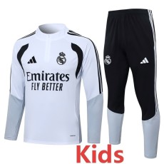 26/27 R MAD White Kids Half Pull Tracksuit