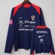 2026 Croatia Royal blue Half Pull Training Shirts