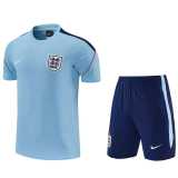 2026 England Light blue Training Shorts Suit
