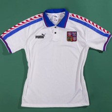 1996/98 Czech Republic Away White Retro Soccer jersey