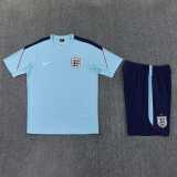 2026 England Light blue Training Shorts Suit