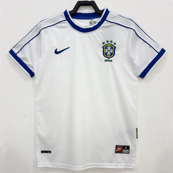 1998 Brazil Retro White Retro Soccer jersey
