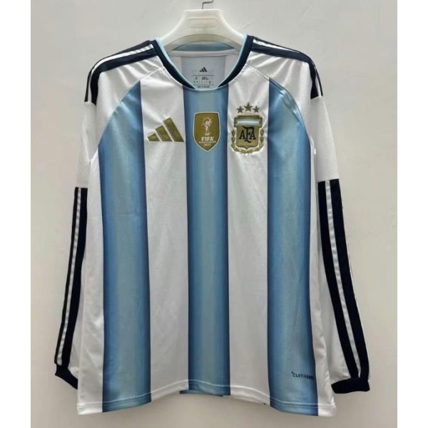 2026 Argentina Home Blue Fans Long Sleeve Soccer jersey