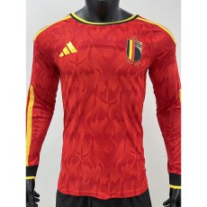 [PLAYER] 2026 Belgium Home Red Player Long Sleeve Soccer jersey