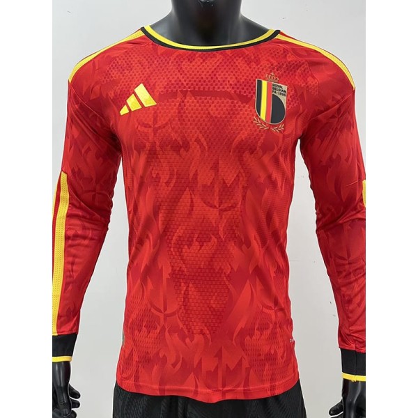 [PLAYER] 2026 Belgium Home Red Player Long Sleeve Soccer jersey
