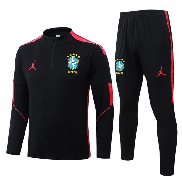 2026 Brazil Black Half Pull Tracksuit