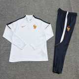 2026 France White Kids Half Pull Tracksuit