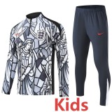 2026 England White Kids Half Pull Tracksuit