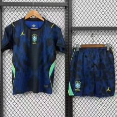 2026 Brazil Away Dark Blue Fans Kids Soccer jersey
