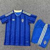 2026 Sweden Away Fans Kids Soccer jersey