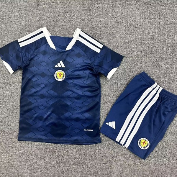 2026 Scotland Home Dark Blue Fans Kids Soccer jersey