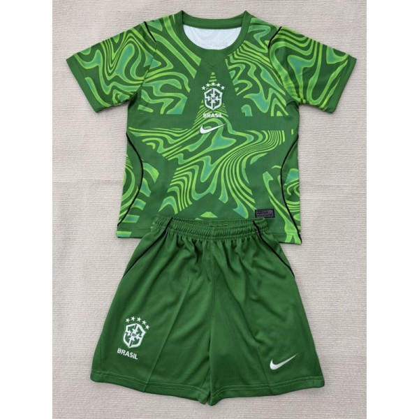 2026 Brazil GKG Green Fans Kids Soccer jersey