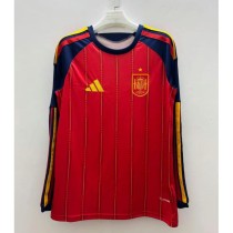 2026 Spain Home Red Fans Long Sleeve Soccer jersey