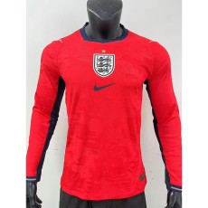 [PLAYER] 2026 England Away Red Player Long Sleeve Soccer jersey