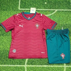 2026 Portugal Home Red Fans Kids Soccer jersey
