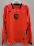 2026 Netherlands Home Fans Long Sleeve Soccer jersey