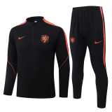 2026 Netherlands Black Half Pull Tracksuit