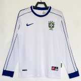 1998 Brazil Special Edition White Retro Long Sleeve Soccer jersey