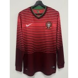 2014 Portugal Home Retro Long Sleeve Soccer jersey