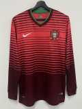2014 Portugal Home Retro Long Sleeve Soccer jersey