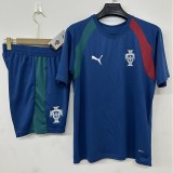 2026 Portugal Blue Training Shorts Suit