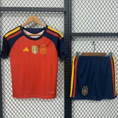 2026 Spain Home With 2 Stars Fans Kids Soccer jersey