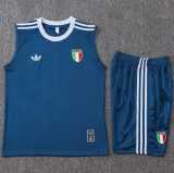 2026 Italy Dark Blue Training Shorts Suit