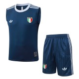 2026 Italy Dark Blue Training Shorts Suit
