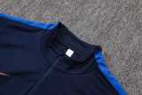 2026 France Royal blue Half Pull Tracksuit