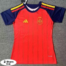 2026 Spain Home With 2 Stars Fans Women Soccer jersey