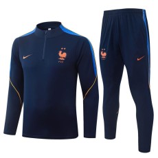 2026 France Royal blue Half Pull Tracksuit