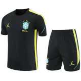 2026 Brazil Black Training Shorts Suit